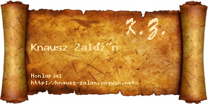 Knausz Zalán névjegykártya