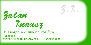 zalan knausz business card